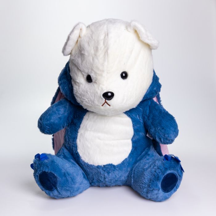 М'яка іграшка-плед, подушка 3 в 1 Ведмедик Тедді в костюмі Стіча плед в іграшці 40×35×15 (см) Синій 520-2BL
