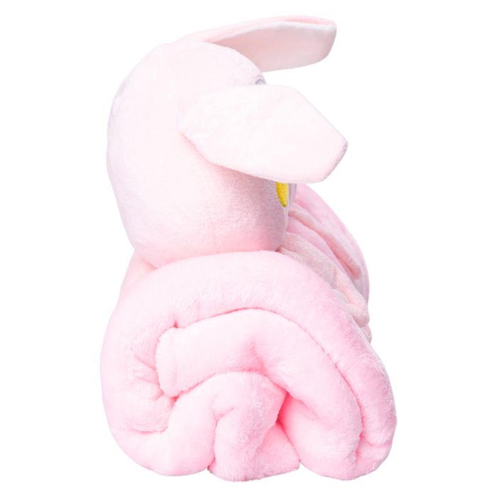 М'яка іграшка-плед Зайчик 120×160 (см) 2 в 1 Рожевий Colorful Home 5616-68P