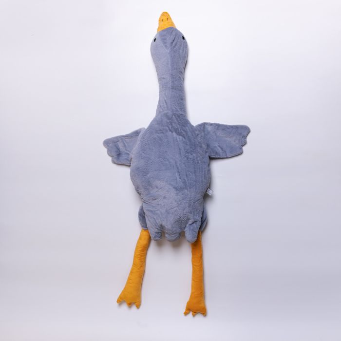 М'яка іграшка-подушка з пледом усередині Гусак-обіймусь 135 (см) іграшка плед 3 в 1 дитячий плюшевий плед Сірий 520-6G