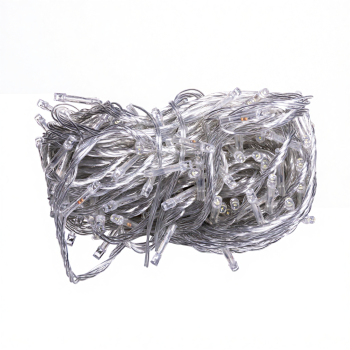 Новорічна гірлянда кімнатна нитка 18 м 180 LED білий провід Білий W180LED18MWW