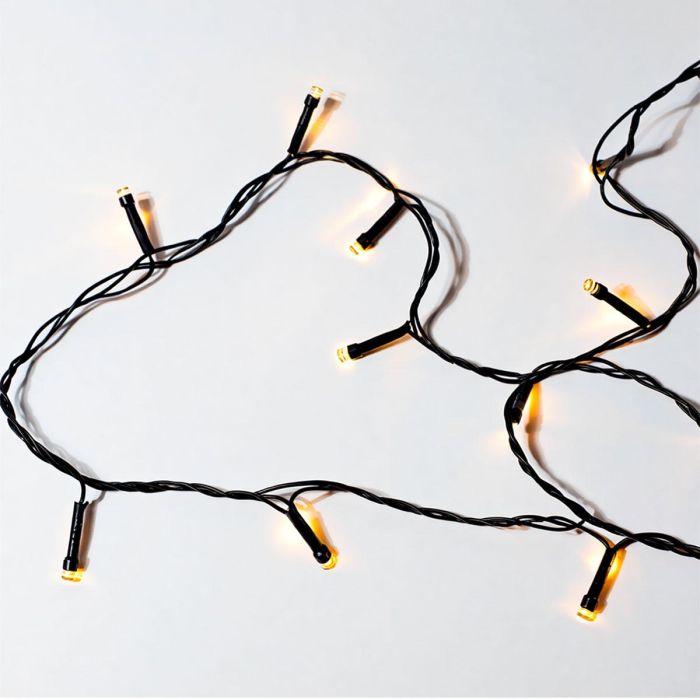 Новорічна гірлянда кімнатна нитка 22 м 220 LED чорний провід Жовтий W220LED22MBY