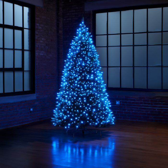 Новорічна гірлянда Хвойна лапа 100 м 3000 LED білий провід Синє сяйво D3000L100MWBL