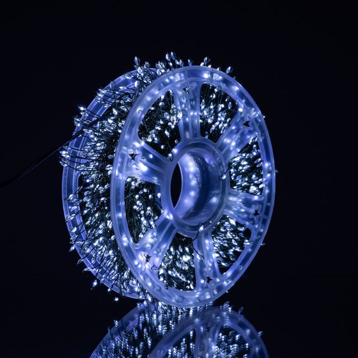 Новорічна гірлянда кімнатна роса 100 м 3000 LED Хвойна лапа зелений провід Біле сяйво D3000L100MGW