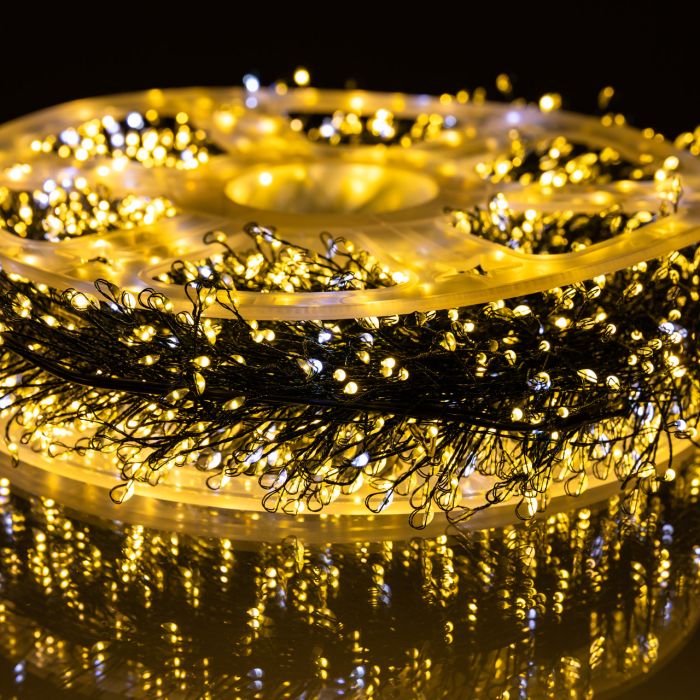 Новорічна гірлянда кімнатна роса 100 м 3000 LED Хвойна лапа зелений провід Жовте сяйво D3000L100MGY