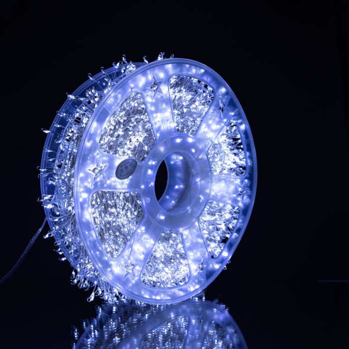 Новорічна гірлянда кімнатна роса Хвойна лапа 50 м 1500 LED зелений провід Біле сяйво D1500L50MGW