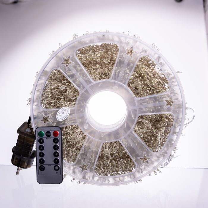 Новорічна гірлянда кімнатна роса Хвойна лапа 50 м 1500 LED зелений провід Біле сяйво D1500L50MGW