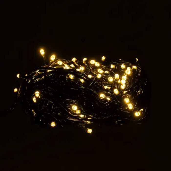 Новорічна гірлянда кімнатна нитка 14 м 160 LED чорний провід Жовтий W160LED16MBY