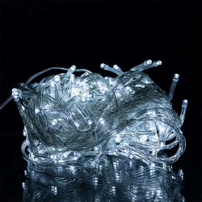 Новорічна гірлянда кімнатна нитка 18 м 180 LED білий провід Білий W180LED18MWW