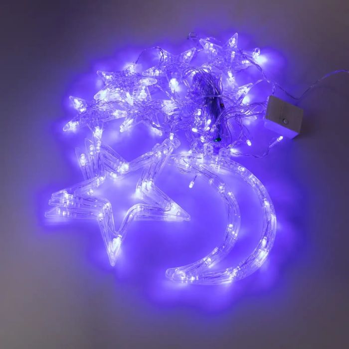 Електрична гірлянда Зірка штора 3 метри на вікно для фотозон синя WYF11BL